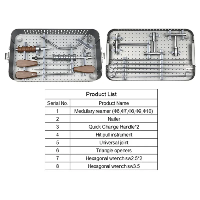 GREATLH Humerus Self-Locking Intramedullary Nail Instrument Set Medical Reamer Orthopedic Surgery Instrument pet