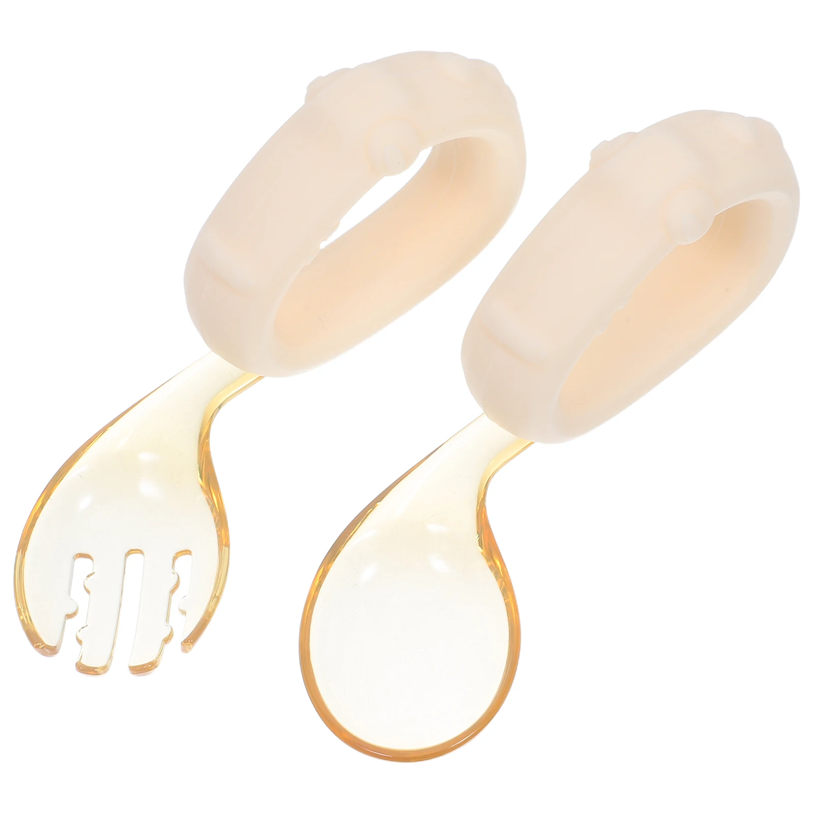 

1 комплект посуды для кормления малышей, эргономичная ложка для малышей, набор вилок, гладкие края, безопасные столовые приборы для самостоятельного кормления, обучение еде детей