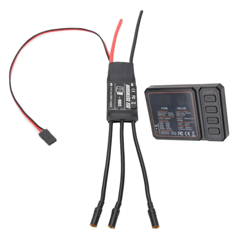 40A RC Brushless ESC 3-4S LiPo Input 5V 4A BEC Output Model Airplane Electric Speed Controller With Programming Card