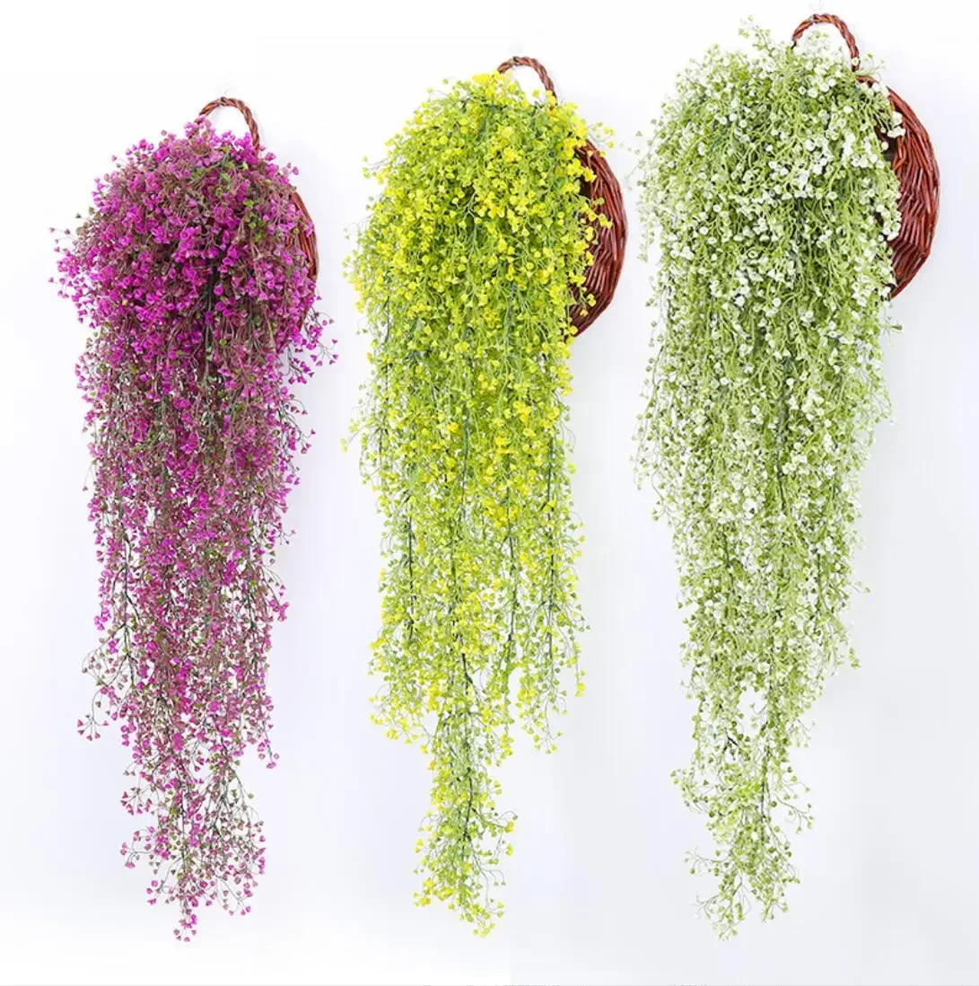 80cm（31.5in） Artificial Admiralty Willow Wall Hanging Flower Vine Faux Wreath Fake Garland Leaf Ratten Home Garden Balcony Decor