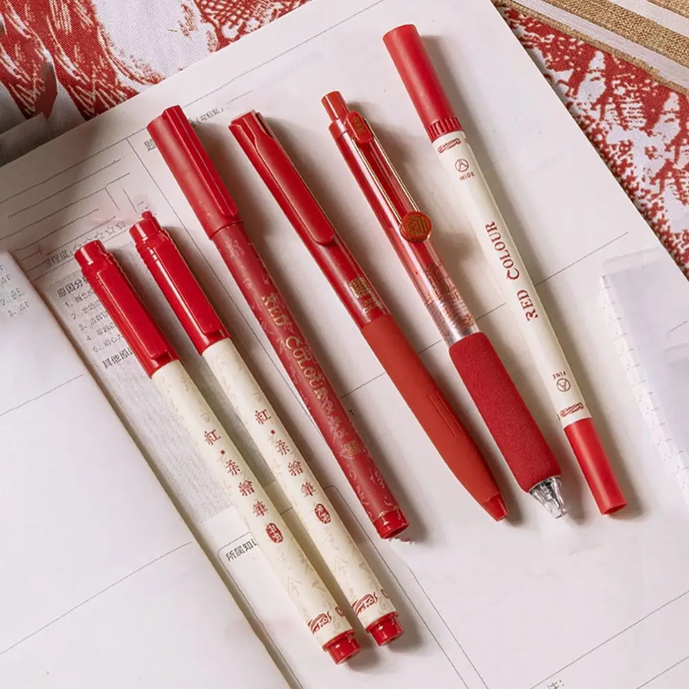 Stationery Red Ink Red Gel Pen Quick Dry Portable Red Ink Pens Smooth Writing Neutral Pen School/Office