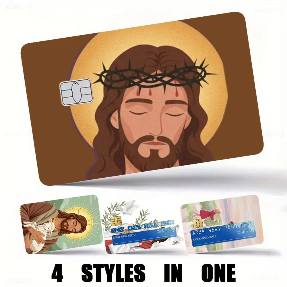 Cartoon-n Jesus And Me Bible Verse Credit Card HD Stickers Premium matte film effectively prevents fingerprints and abrasion.