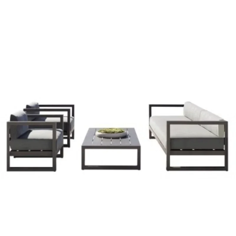 Outdoor rattan sofa combination villa courtyard garden open-air leisure rattan chair designer model room outdoor furniture