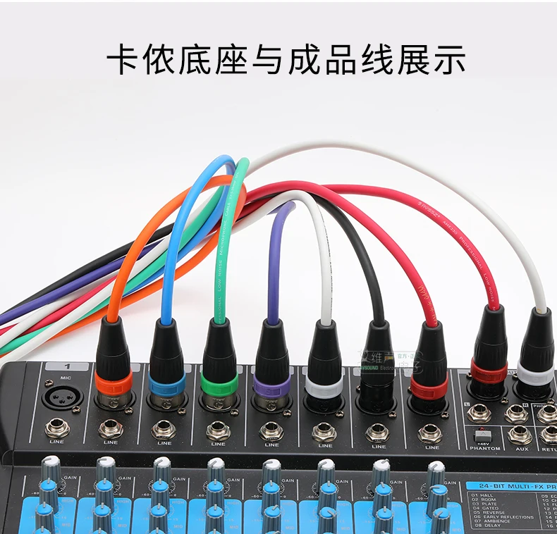 XLR 3-Pin Stecker & Buchse Einbau-Audioanschlüsse - Kupferkontakt Metallbuchse für Mikrofon/Professionelles Audio Schwarz/Silber – Detail 19