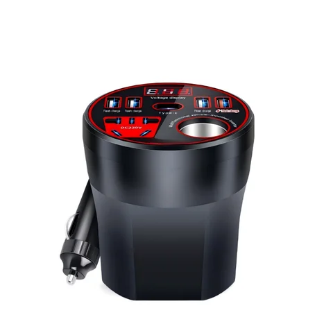 자동차 전원 인버터 12V / 24V에서 220V로 다기능 전원 변환기 LED 디스플레이 다기능 자동차 소켓 고속 충전기