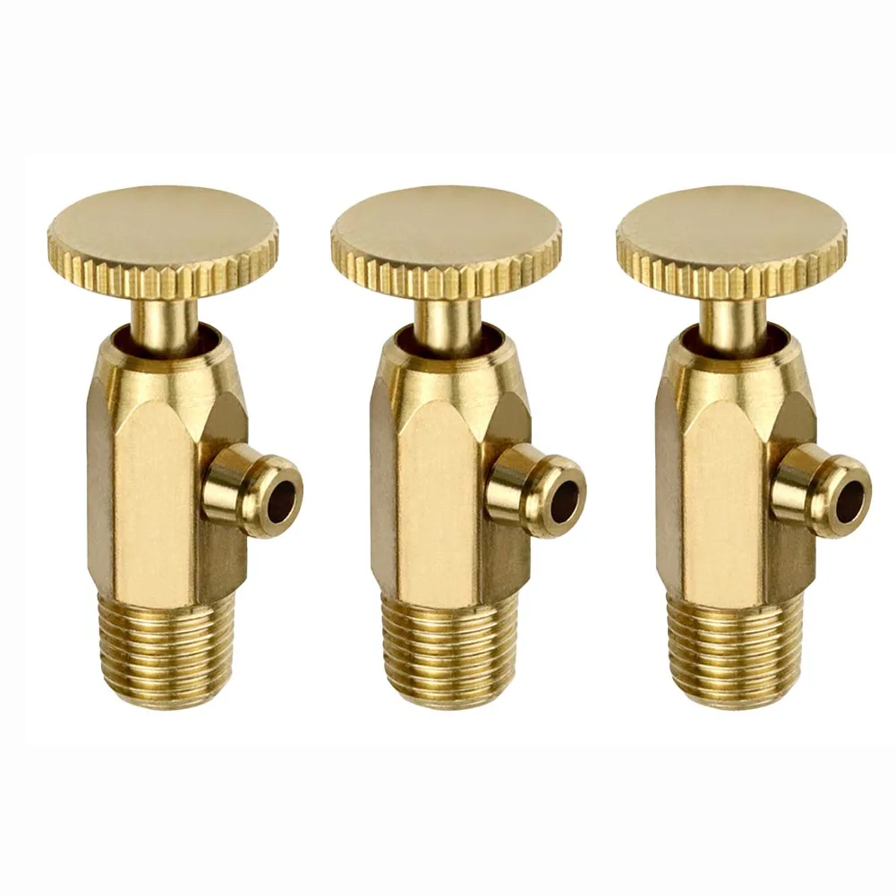 Brass Air Pressure Release Valve Designed for Water Discharge in Cast Iron Radiator and Vintage Heating System Installations