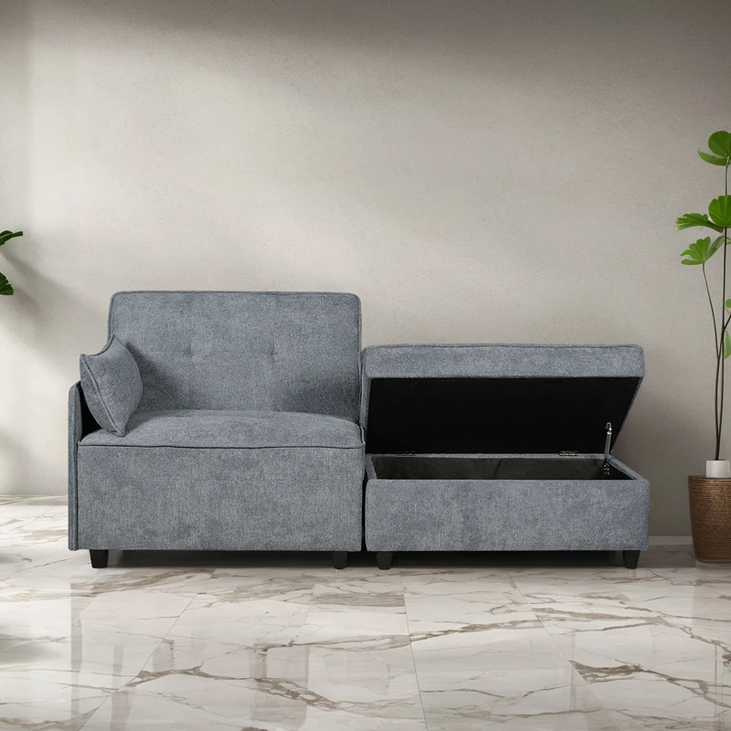 

High Quality Recliner Couch Set by Professional Manufacturer Adjustable Headrests Plush Fabric Cushions Living Room Storage Sofa