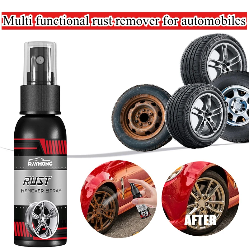 Car Maintenance Iron Powder Cleaning Super Rust Remover Cleaner Multi Purpose Rust Remover Spray Metal Surface ChromePaint 100ML