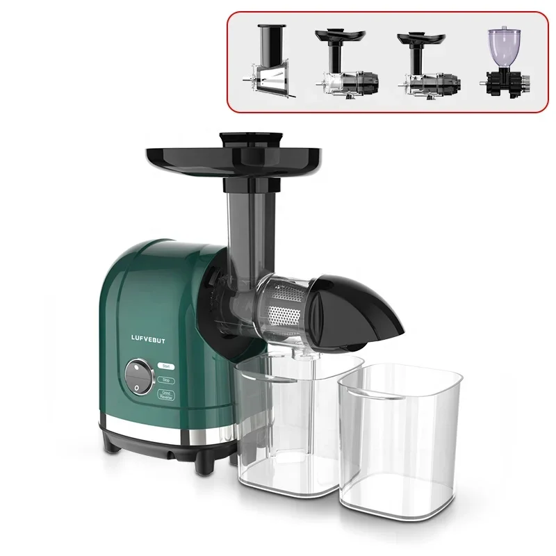 High Yield Multi-Functional Home Use Juicer Single Gear Masticating for Citrus Fruits and Vegetables Cold Press Blender