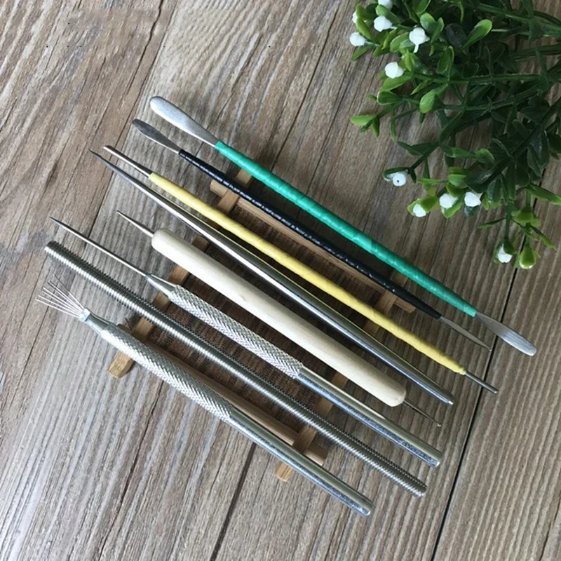 8pcs/set Professional Clay Pottery Tool Sculpture Tools DIY Stainless Steel Polymer Clay Tools Toys For Clay Carving
