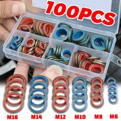 Car Oil Drain Plug Gasket Car Engine Combination Gasket Repair Kit Rubber Metal Seal O-Ring Bonded Washer M6 M8 M10 M12 M14 M16