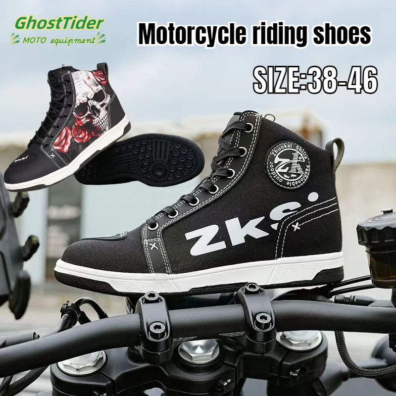 

Motorcycle Shoes Men Riding Boots Casual Flat Shoes Anti-collision Toe Heel Protection Outdoor Cycling Motobike Sports Sneakers