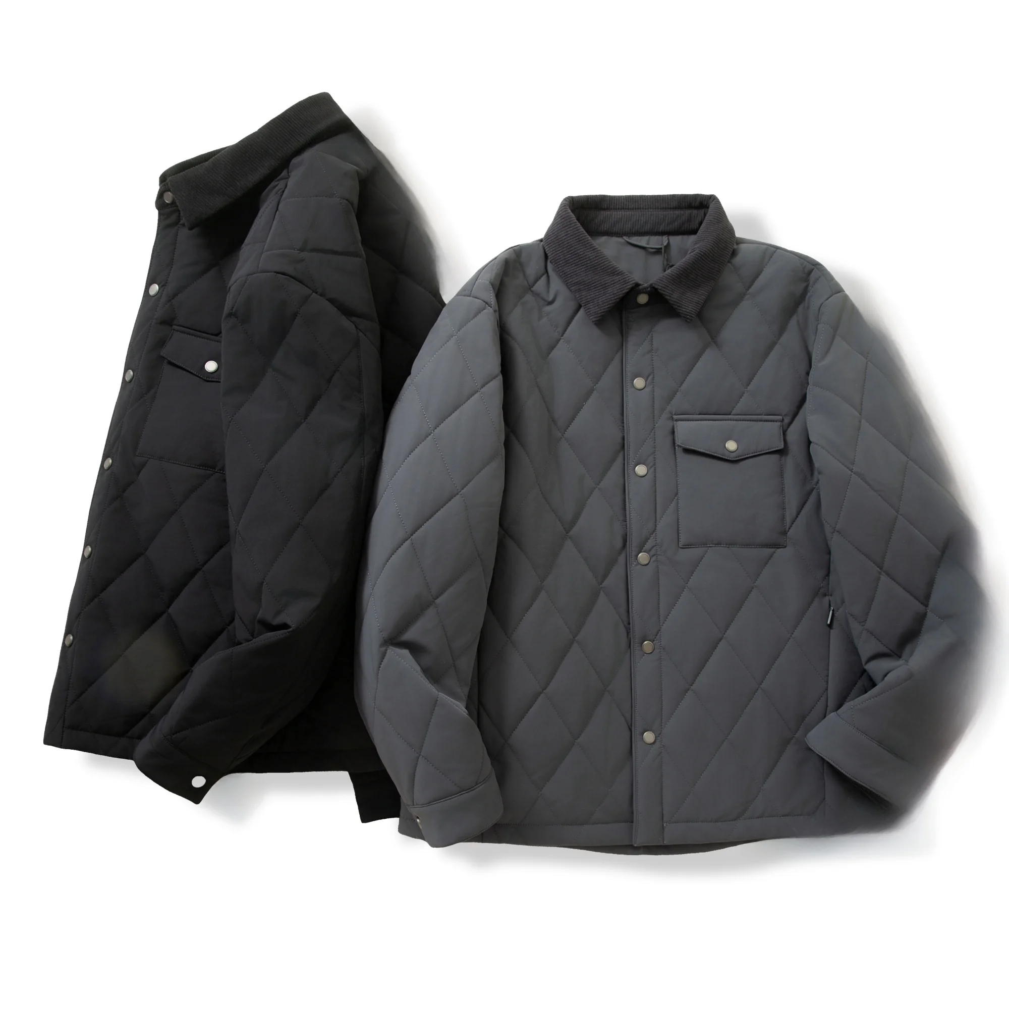 Мужская повседневная хлопковая куртка с ромбовидным узором American Sle для улицы, теплая, универсальная, с длинным откидным воротником из полиэстера