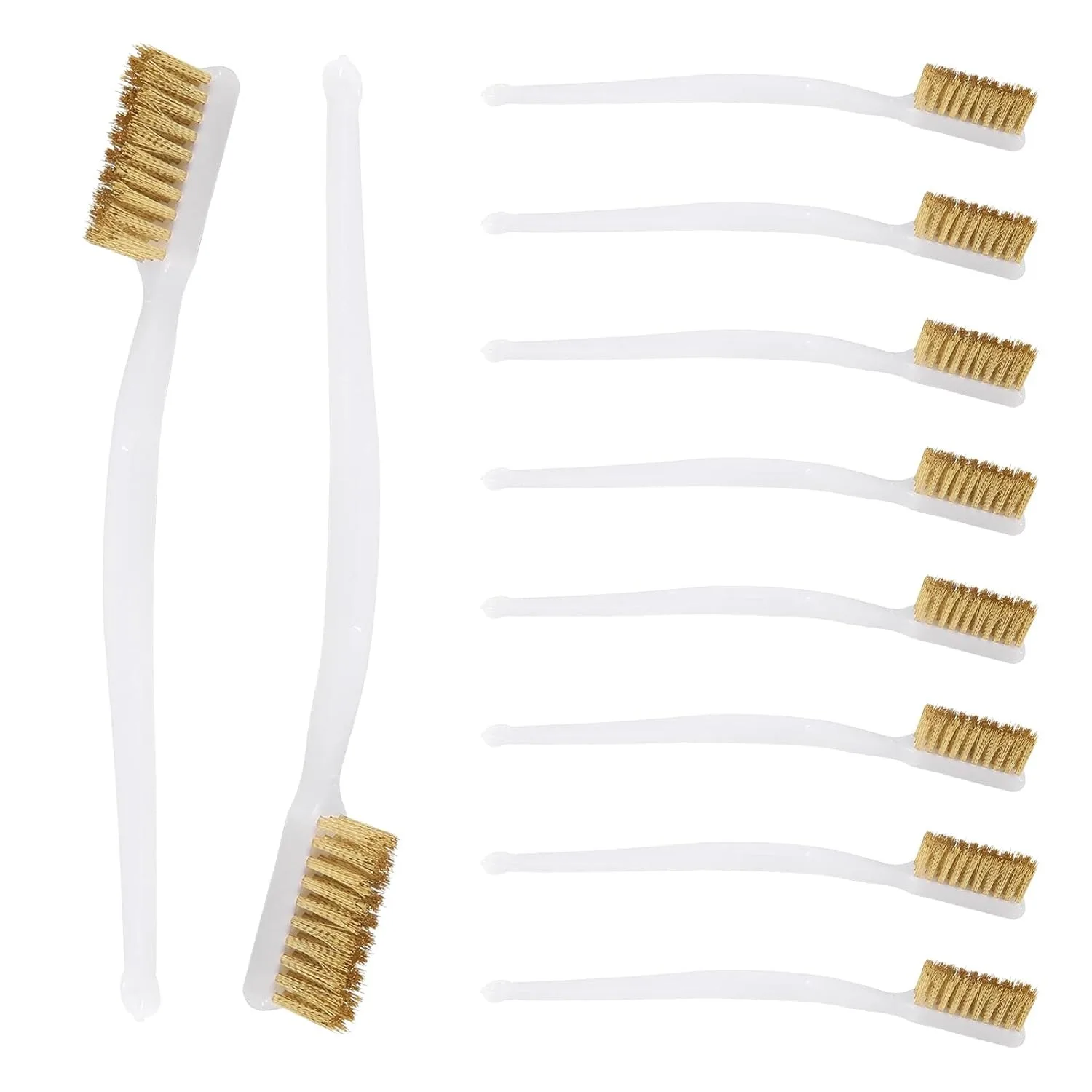 10PCS Small Copper Wire Brush Brass Brush 3D Printer Nozzle Cleaning Copper Wire Toothbrush Tool Handle Cleaning Toothbrush