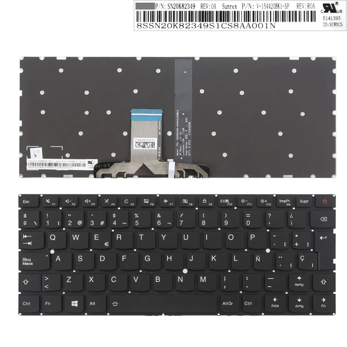 US Spanish Backlit Laptop Keyboard For Lenovo Ideapad 710S-13isk 510S-13IKB 510s-13ISK Xiaoxin Air13 pro PM2CB-LA