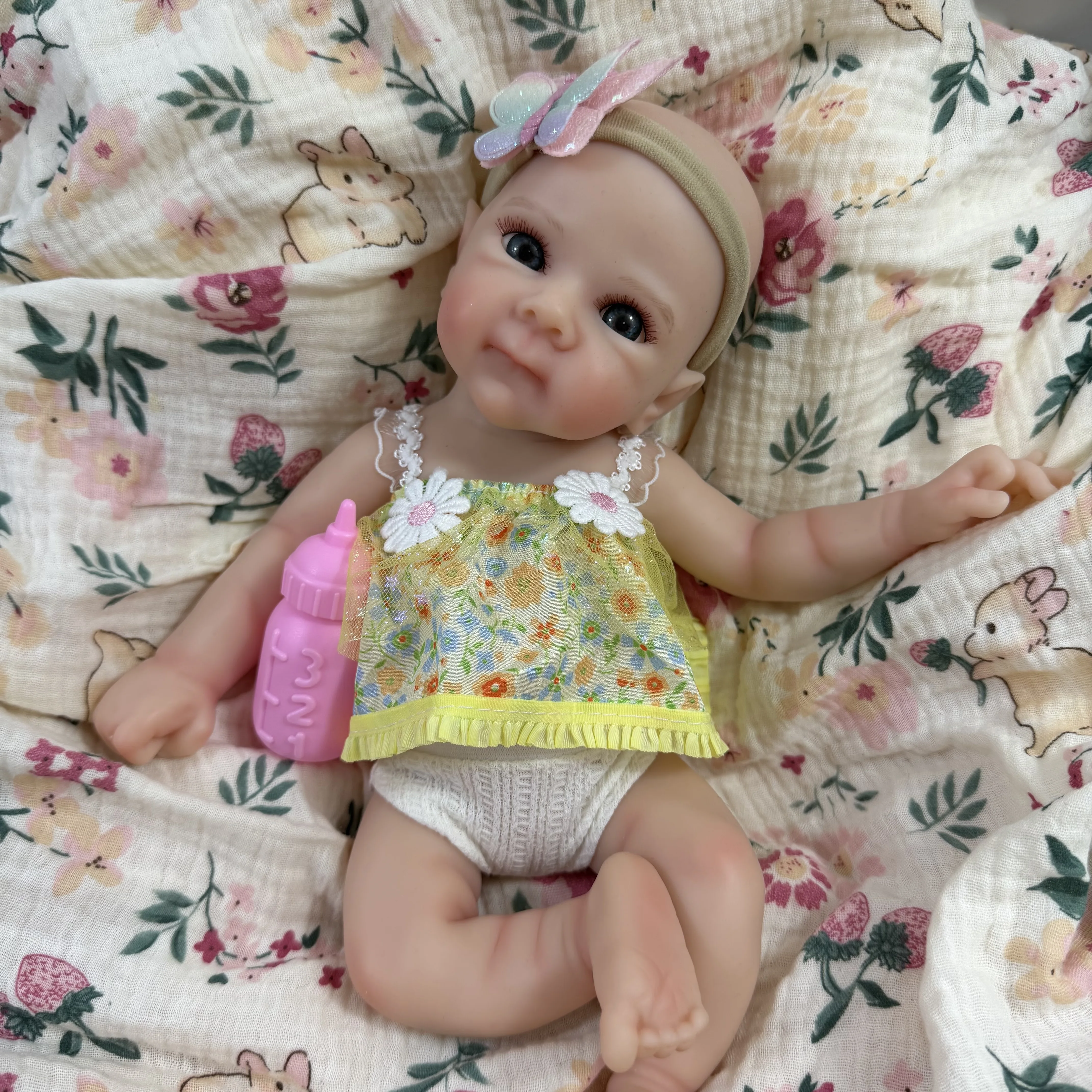 13 Inch Mini Bettie Doll Silicone Reborn Doll Squishy Soft Elastic Full Solid Silicone Washable Doll Toy Christmas Gift