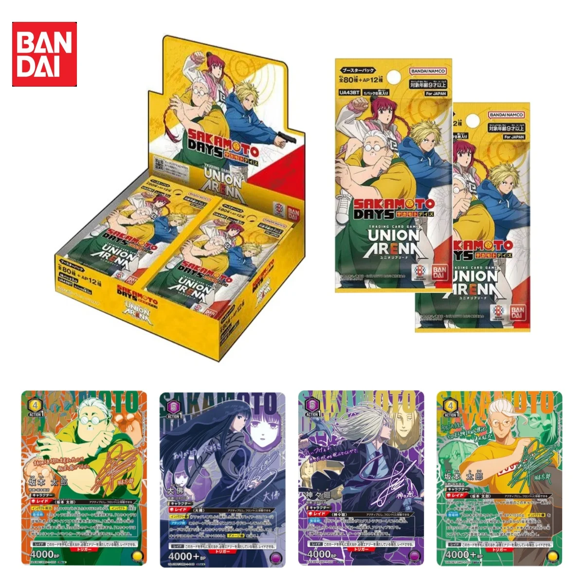 BANDAI Union Arena Trading Card Game Booster Box Sakamoto Days UA43BT Japanese Anime Peripheral Collection Card Kids Toys Gifts