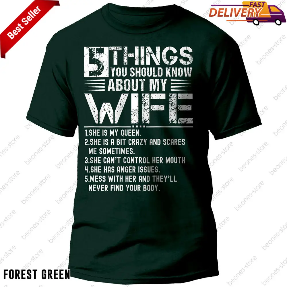 5 Things You Should Know About My Wife Husband T-Shirt Funny Gift