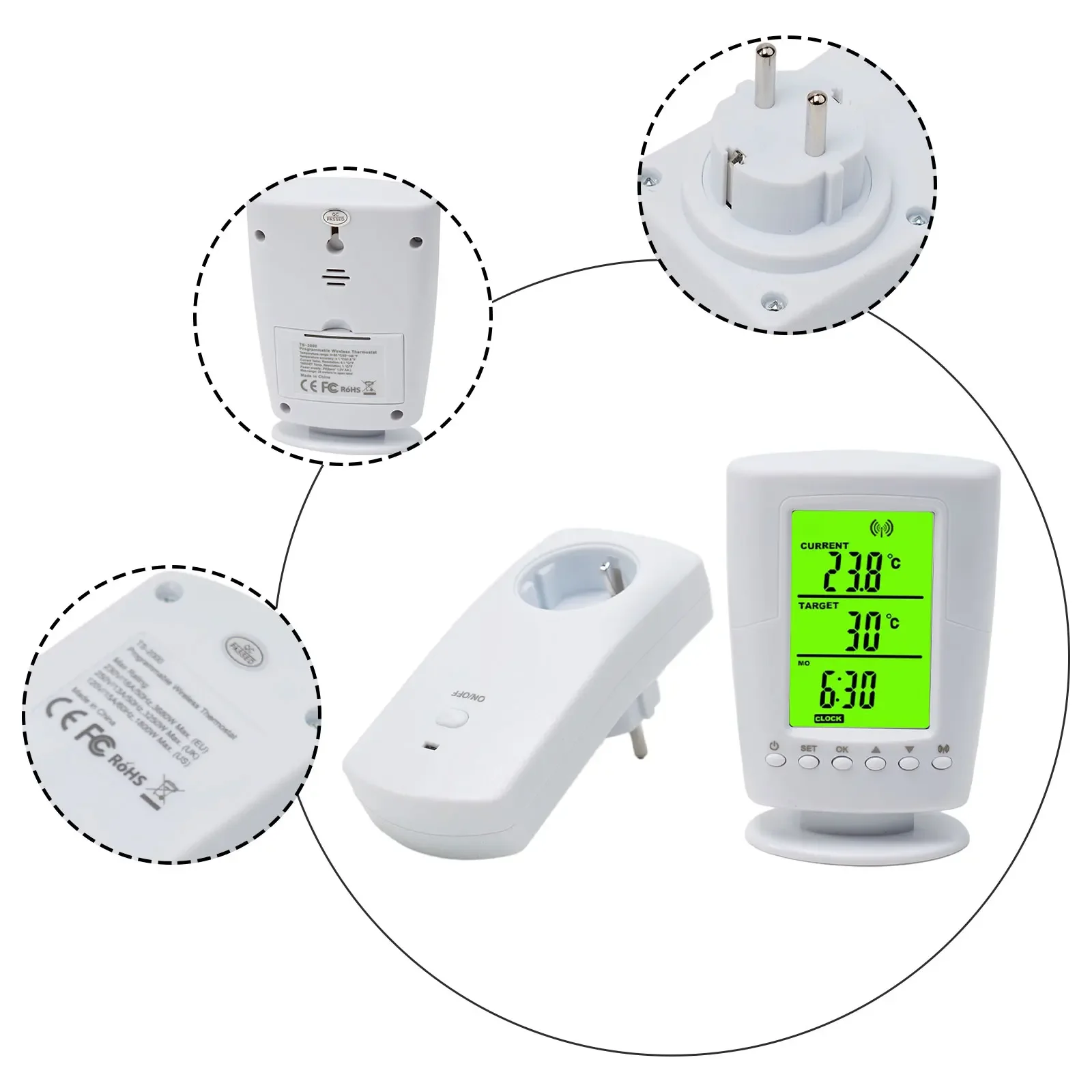 User Manual Thermostat Wireless Remote Wireless Remote Design Backlight LCD Control Thermostat Heating Cooling Program