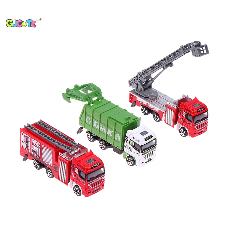 1 peça modelo de motor de incêndio em escala 1:32, liga fundida para crianças, veículo de brinquedos de resgate de combate a incêndio