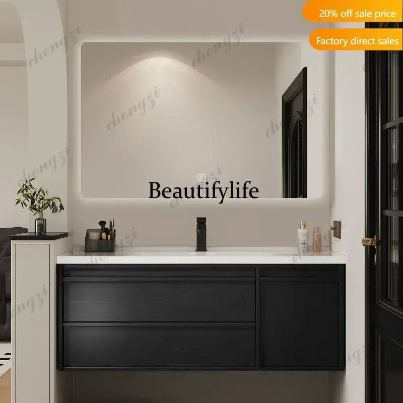 y45  Wooden Drawers Bathroom Cabinet Modern Mirror Luxury Paper Display Toilet Organizer Cupboard Storage Gabinete Hotel