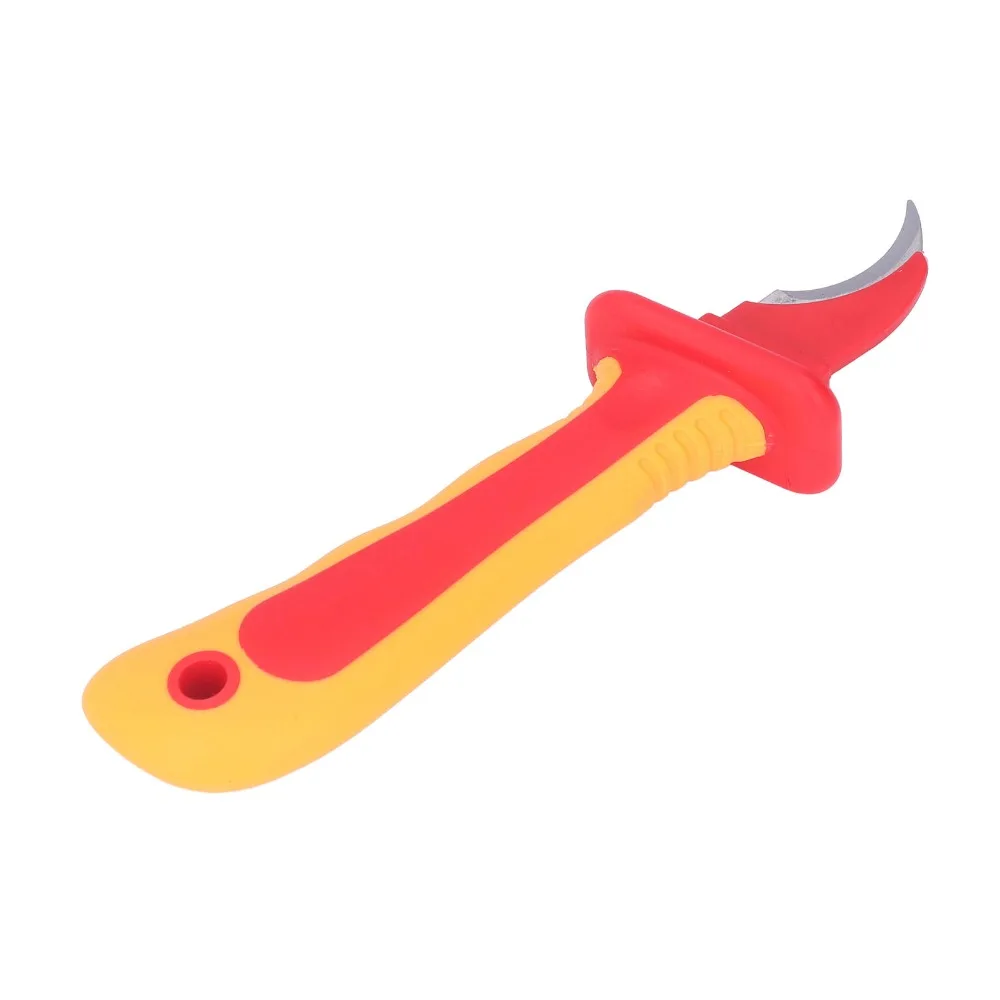 High Voltage Resistance Insulated Knife Antimagnetic Sickle Type Electrician Cutter 1000V Rated Curved Blade