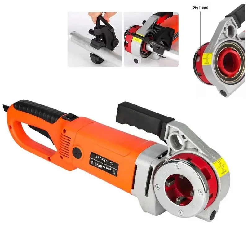 

Portable Handheld Electric Pipe Threader 2300W Industrial Pipe Threading Machine With 6 Die Power Tool 110V/220V