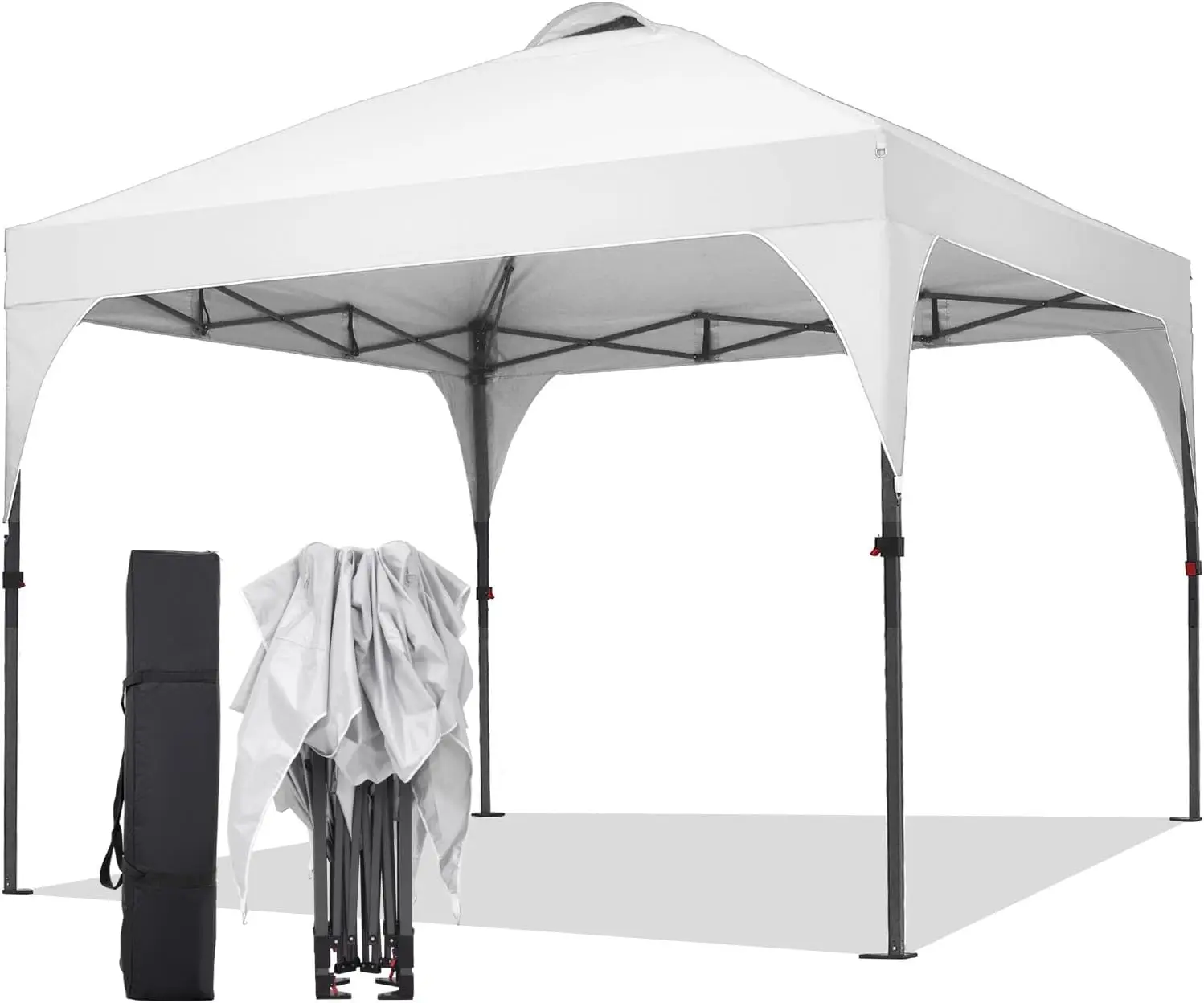 

Pop Up Canopy, 10x10 FT Instant Outdoor Canopy Tent with Carrying Bag, 3 Adjustable Heights - Portable for Outdoor Activities
