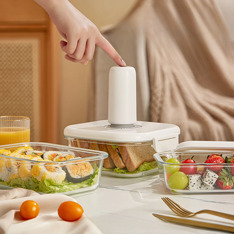 

1pcs Vacuum Food Storage Container for Coffee Beans/Tea Leaves - Airtight Kitchen Organizer Glass Reusable