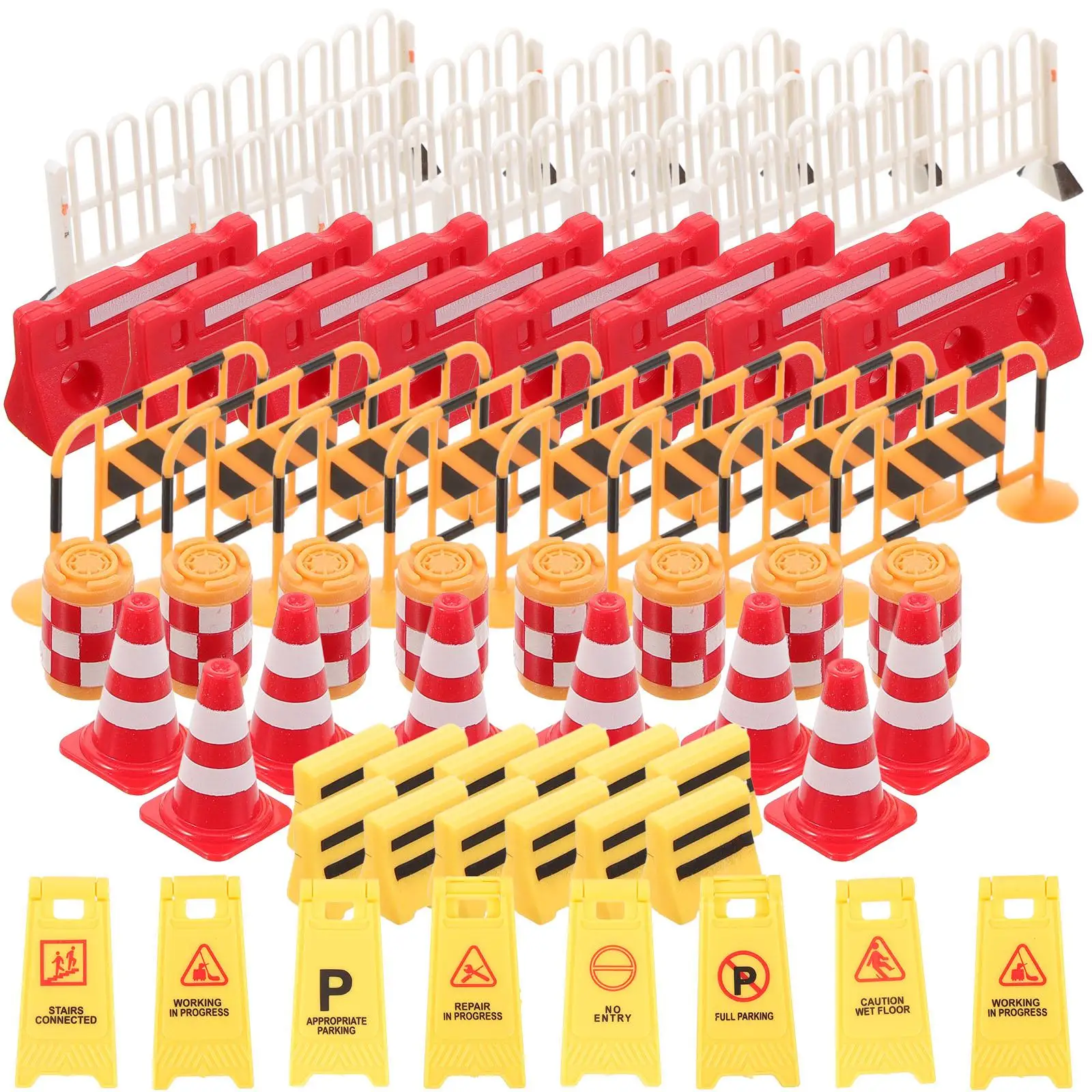 62 Pcs Traffic Scene Toys Kids Signs Children Educational Plaything Plastic Mini Signal Model Construction Party Favors