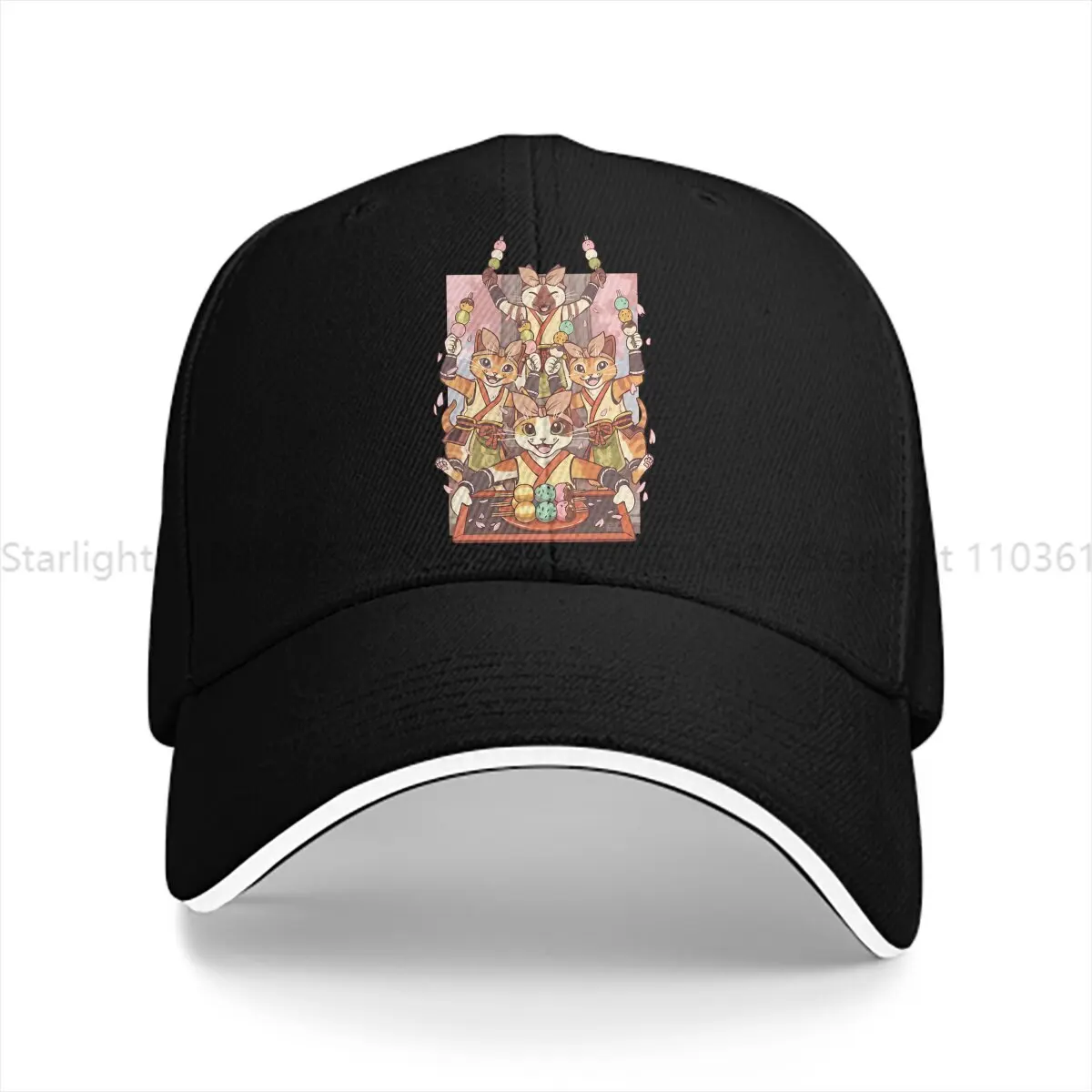 

Fluffy Bunny Dango Baseball Cap Men Hats Women Visor Protection Snapback Monster World Hunter Caps