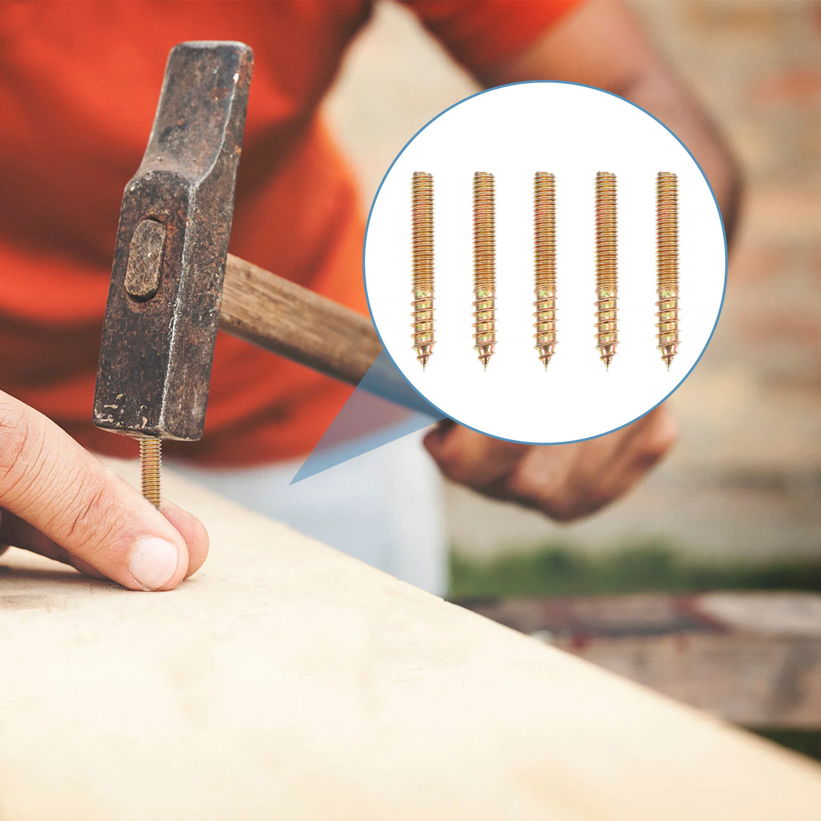 

100pcs Self-Tapping Screws Double Headed Bolts Corrosion Resistant Durable Hanger Bolt For Furniture Home Supplies Thread