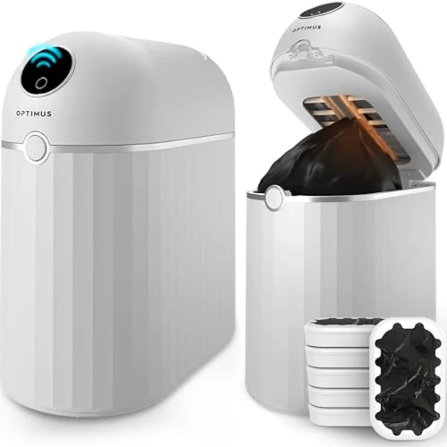 

Automatic Touchless Trash Can for kitchen use plastic material white color motion sensor and self-sealing feature