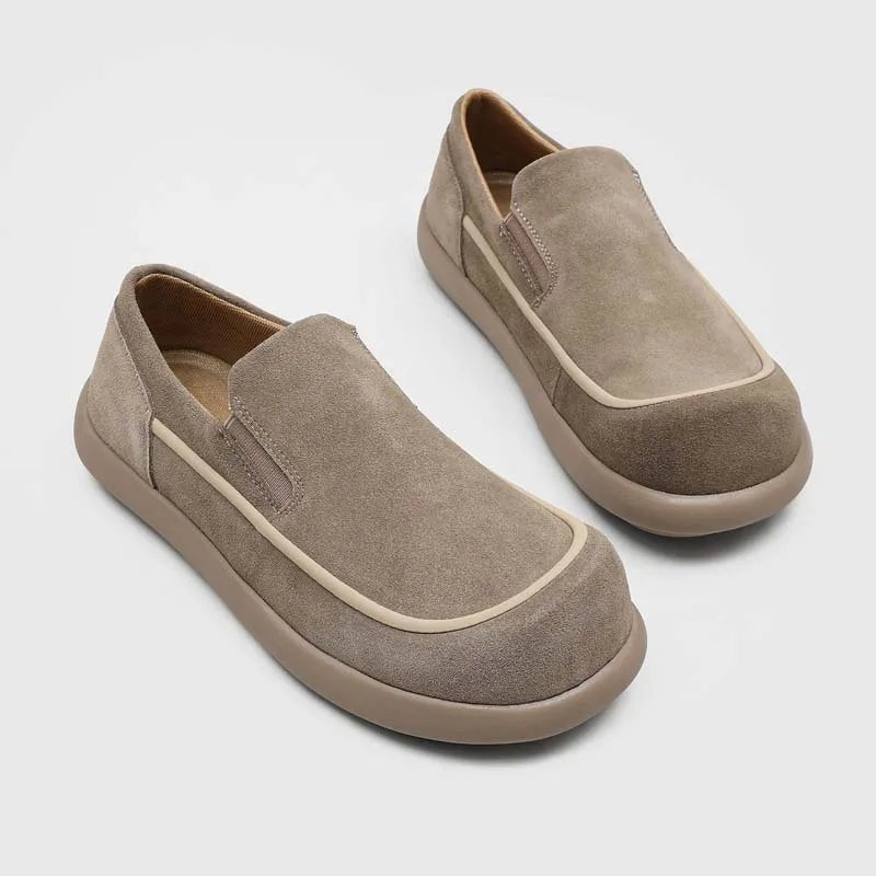 

Summer Men Casual Shoes British Suede Leather Loafers Male High Quality Slip-on Soft Bussiness Shoe Comfortable Driving Footwear
