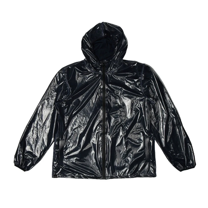 Giacca da uomo in TPU taglie forti da donna manica lunga con cappuccio cerniera impermeabile top coat impermeabile per sport all'aria aperta