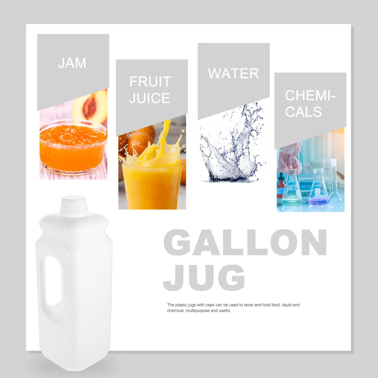 

2 шт. многоразовые пластиковые емкости для воды, герметичные, большой емкости, с эргономичной ручкой, универсальные для хранения пищевых продуктов, жидкостей, химикатов