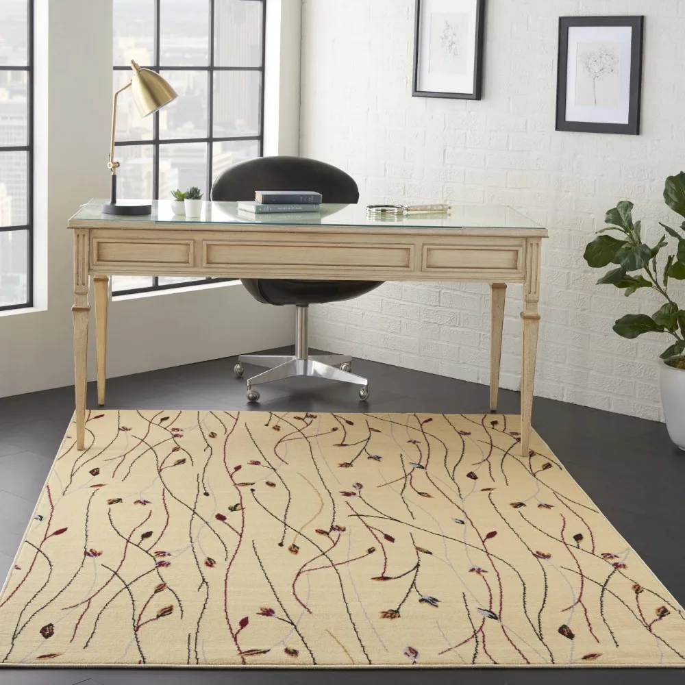 

Grafix Contemporary Botanical Cream Area Rug