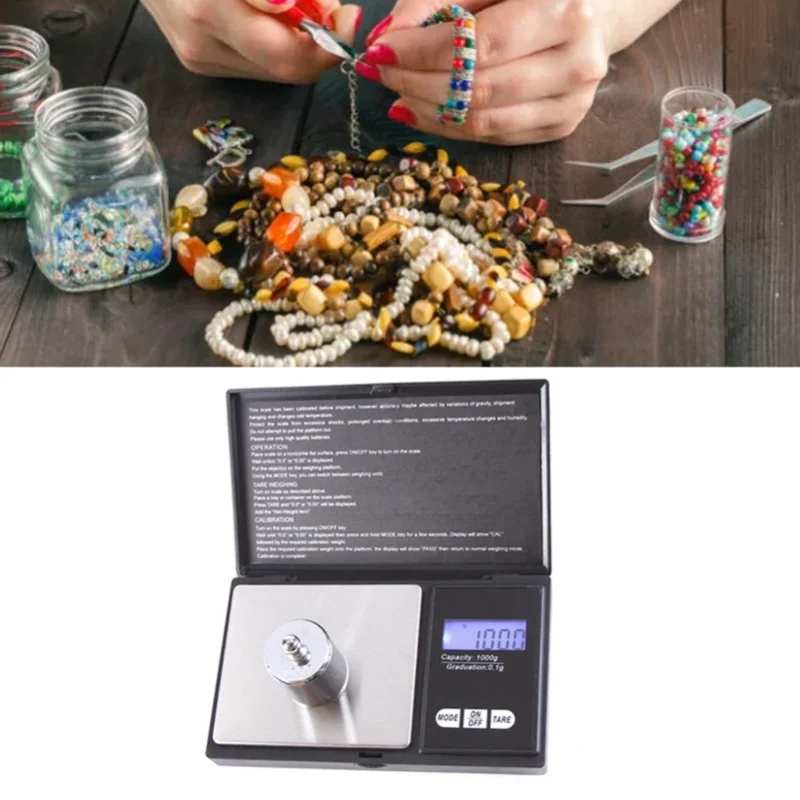 Digital Scale Backlit LCD Accurate Measurement Electronic Food Steelyard For Kitchen Jewelry 1000G 0.1G