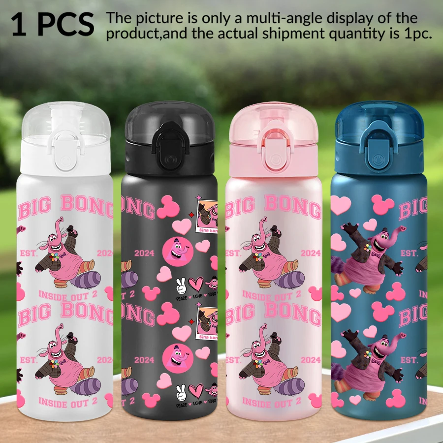 Bouteille d'eau en plastique avec personnage rose Disney, motif/motif en forme de cœur, tasse de sport de 26oz, cadeau d'anniversaire/de rentrée scolaire, 1 pièce