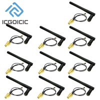 1-10PCS 2.4GHz 3dBi WiFi 2.4G Aerial Antenna,Male Wireless Router + 17cm PCI U.FL IPX to SMA ESP8266 ESP32 Male Pigtail Cable