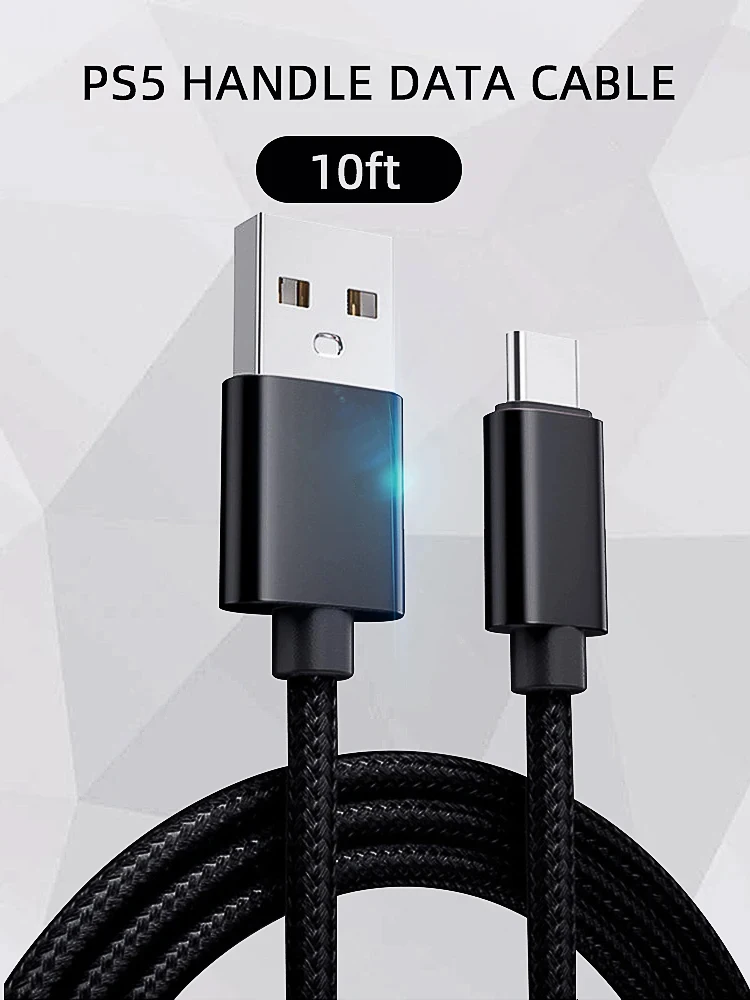 DATA FROG 1 m/2 m/3 m Ladekabel für PS5/Xbox Serie S X Controller USB Typ C Netzkabel für PS5 Gamepad Zubehör – Detail 2