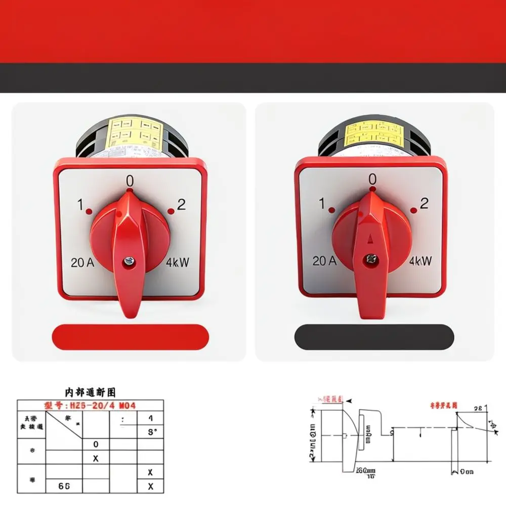 HZ5D 20A Universal Rotary Changeover Selector Switch For Industrial Power Control 2 3 4 Positions Motor Operation Module