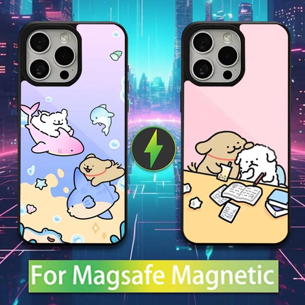 

L-Line P-Puppy Maltese Phone Case For iPhone 16,15,14,13,12,11,Pro,Max,Plus,Mini,Magsafe,Magnetic Wireless Charging Case