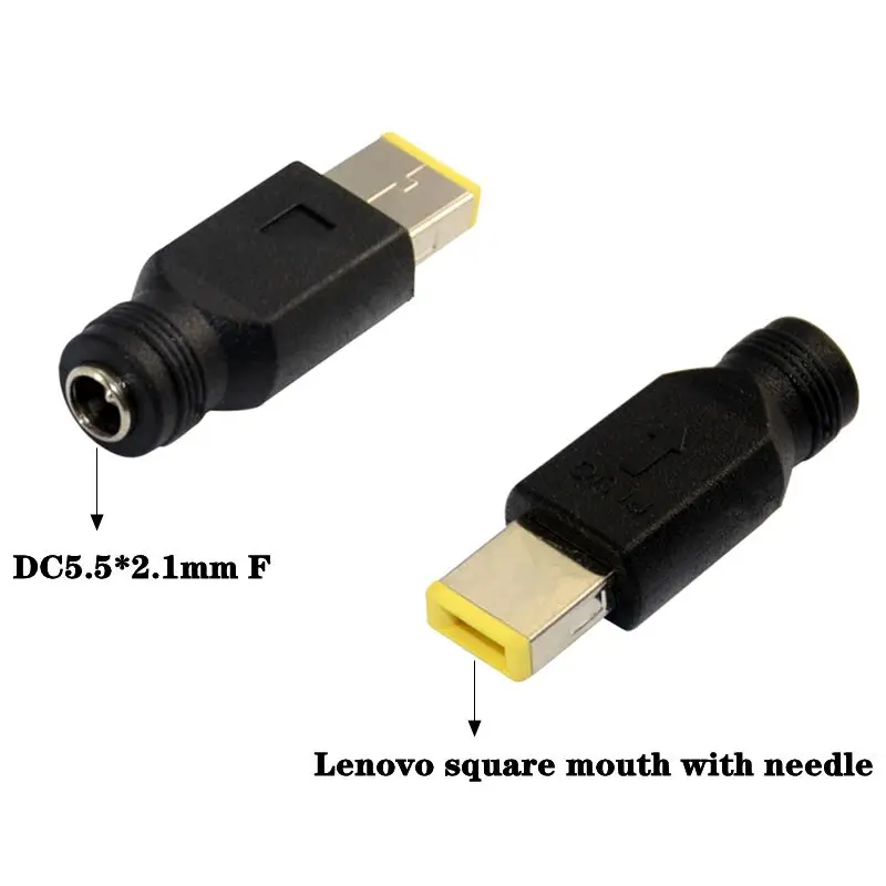 DC5.5 * 2.1mm Female To Square Mouth With Needle Second-Generation Small Square Mouth Tablet Super Notebook Mobile Power Plug