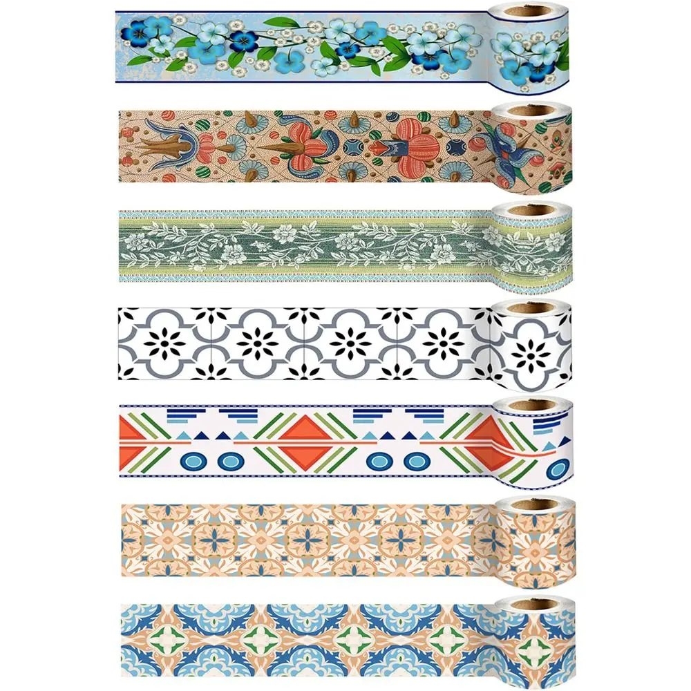 Self Adhesive Waist Line Baseboard Wallpaper Borders Trim Line Skirting Wall Sticker Bathroom Living Room Decor Art Decal Decor