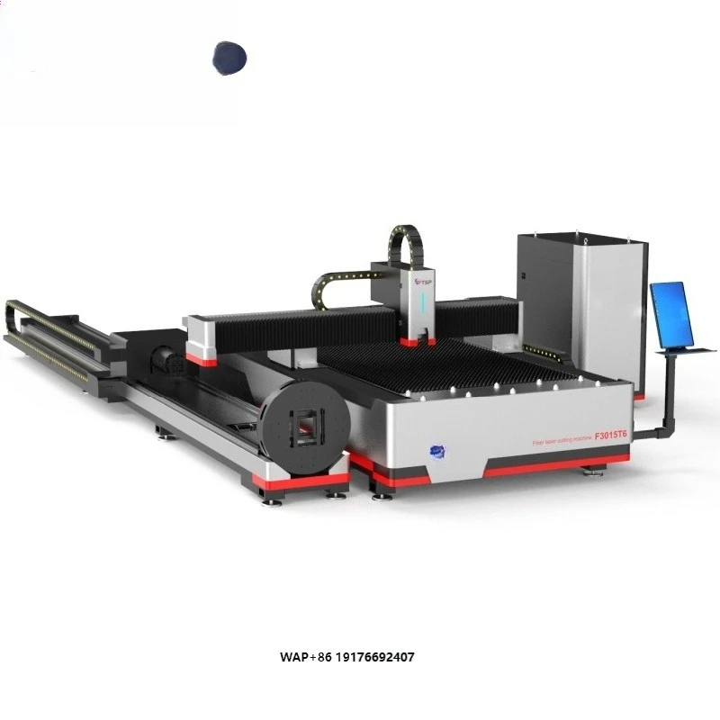 Integrated 3000w Raycus Max CNC Fiber Cutting Tube Pipe Plate Machine Steel Aluminum Automatic Exchange Table