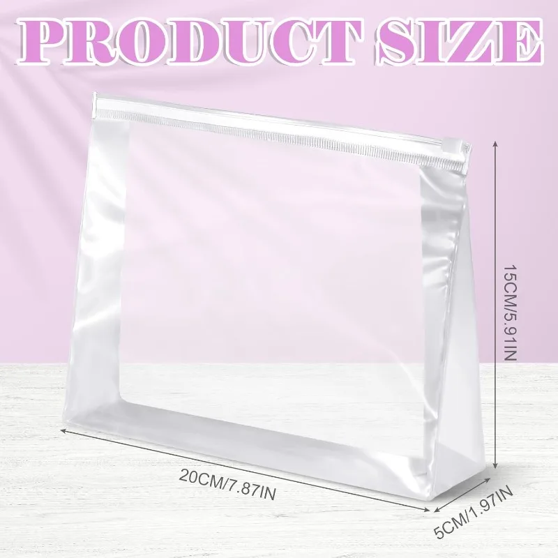 100 Pcs Mini Clear Makeup Bag PVC Small Travel Toiletry Organizer Pouches Bulk Waterproof Transparent Plastic Cosmetic Bag