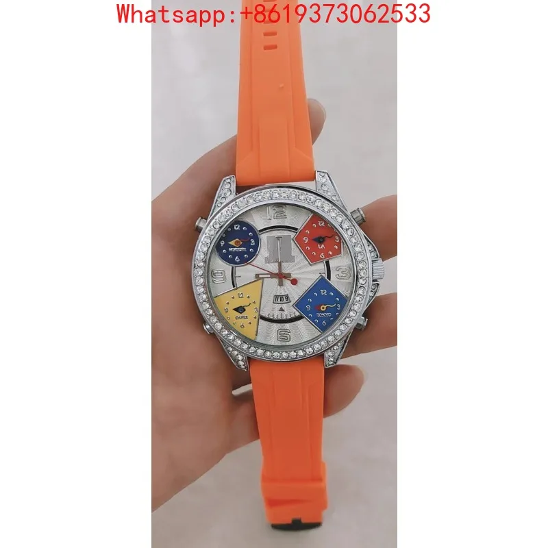 Customized Watch Five Time Zones Men's Watch Non-mainstream Hip-hop Silicone Tape Quartz Watch