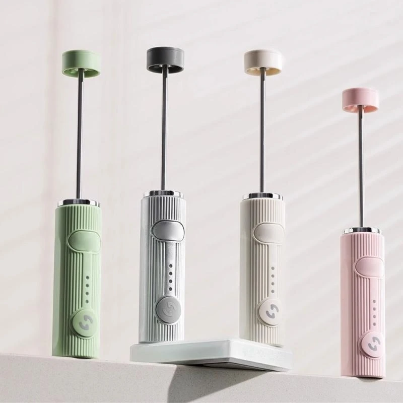 Y5LF Rechargeable Handheld Electric Whisk Wireless Milk Frother Tool for Coffee Lattes Hot Chocolate and Dessert Preparation