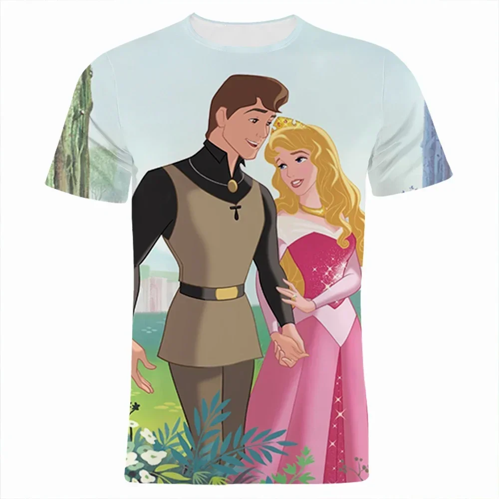 2024 Summer Disney Anime Sleeping Beauty 3d Print T-Shirts Cartoon Maleficent 3D Print Men Women Fashion T-Shirt Kids Tees Tops